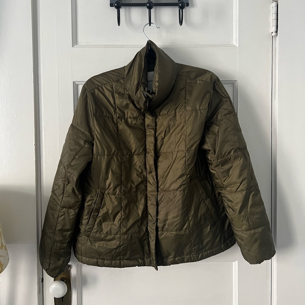Madewell Green Puffer Jacket Womens Size Small